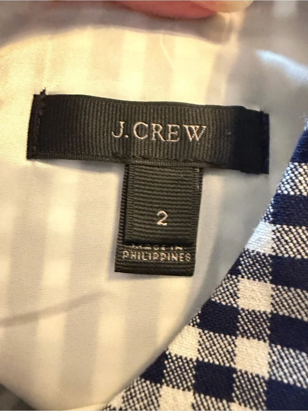 J. Crew Blue & White Gingham Matching Belt Sleeveless Classic Sheath Midi Dress